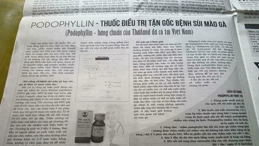 Thuốc podophyllin 25 điều trị bệnh sùi mào gà ở Quảng Trị tốt nhất